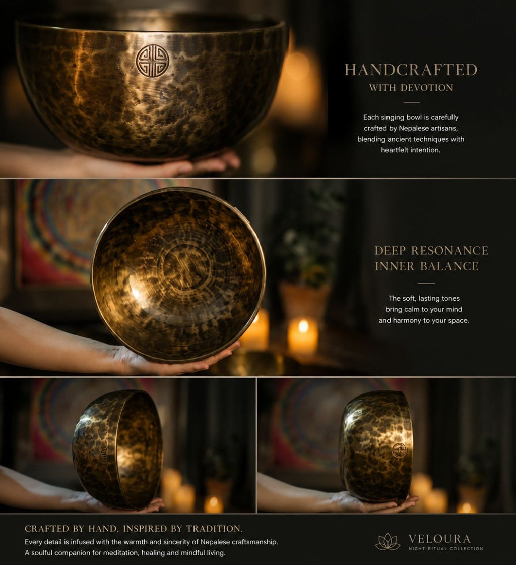 Veloura Handcrafted Himalayan Singing Bowl for Meditation & Sound Healing