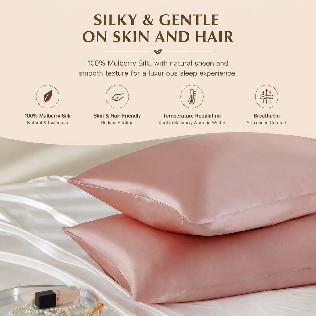 Veloura 22 Momme Mulberry Silk Pillowcase – Luxury Sleep Essentia